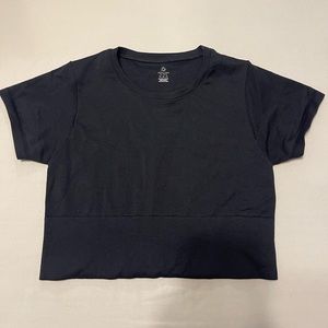 aerie black cropped athletic shirt